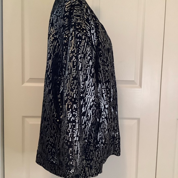 Sequin Black and Silver Bomber Jacket - Picture 4 of 11